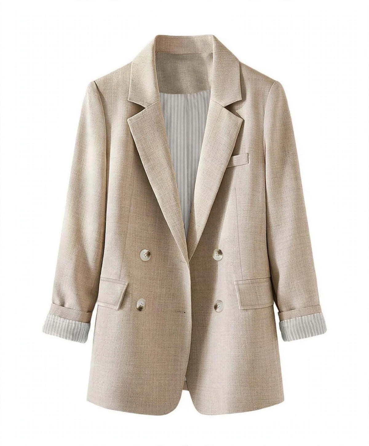 Blazer con doble botonadura con lino